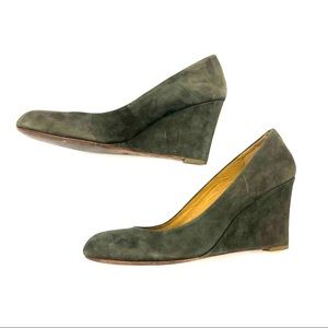 Coach Taupe Suede Rileigh Wedge Heels 8.5